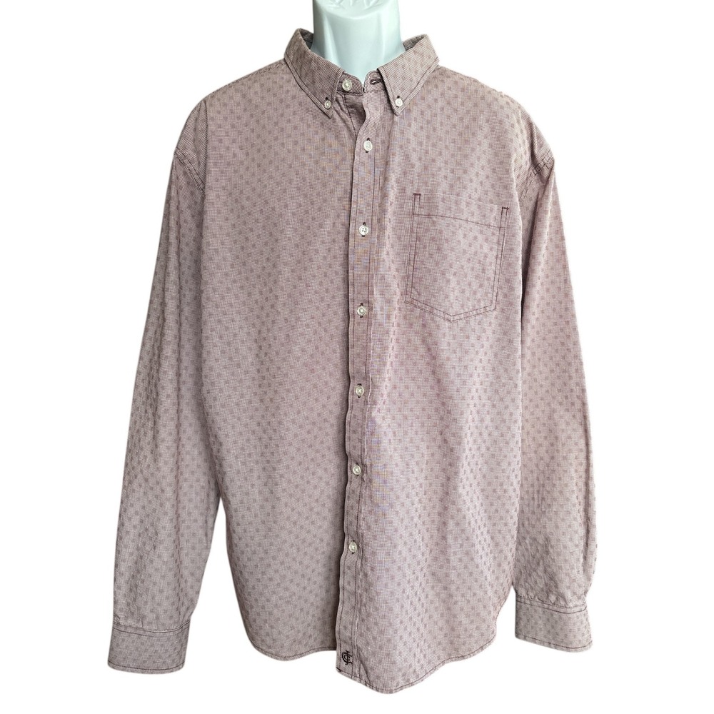 Cody James Red Long Sleeve Western Button-Down Shirt W/Houndstooth Print,Size XL